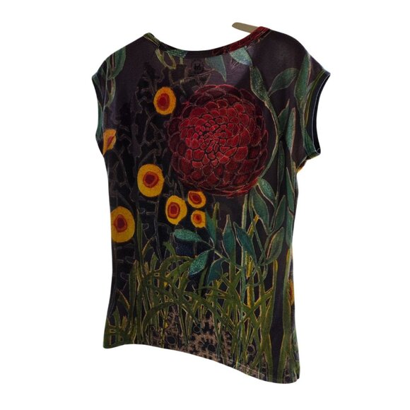 The Metropolitan Museum Of Art Floral-Print Cap Sleeve Top XL Made in USA - Picture 1 of 4